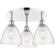 Bristol Glass 3 Light 19.25 inch Polished Chrome Flush Mount Ceiling Light in Seedy