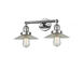 Franklin Restoration Halophane LED 18 inch Polished Chrome Bath Vanity Light Wall Light in Clear Halophane Glass, Franklin Restoration