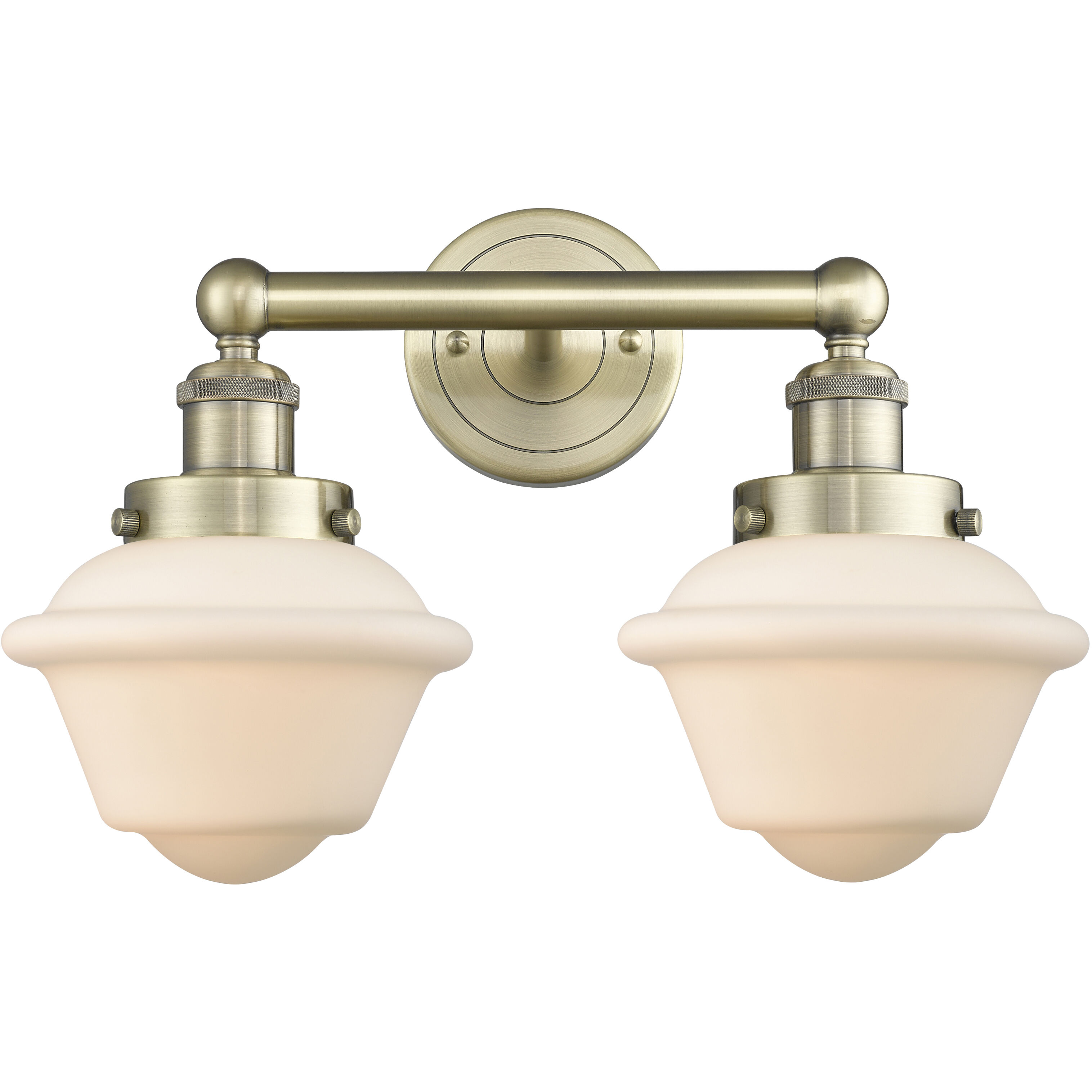 Oxford 2 Light 15.5 inch Antique Brass Bath Vanity Light Wall Light in Matte White