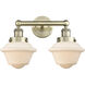 Oxford 2 Light 15.5 inch Antique Brass Bath Vanity Light Wall Light in Matte White