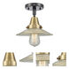 Franklin Restoration Halophane 1 Light 8.5 inch Black Antique Brass Flush Mount Ceiling Light in Clear Halophane Glass