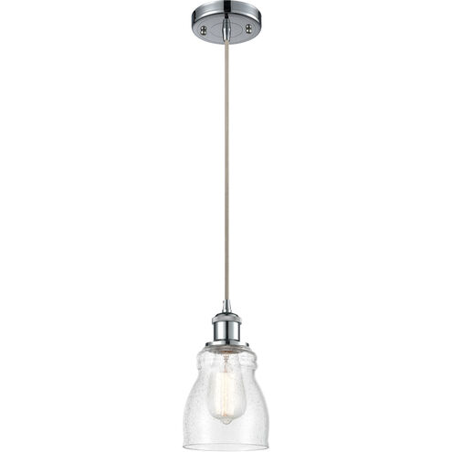 Ballston Ellery LED 5 inch Polished Chrome Mini Pendant Ceiling Light in Seedy Glass, Ballston