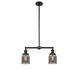 Franklin Restoration Small Bell Cage LED 21 inch Matte Black Chandelier Ceiling Light in Plated Smoke Glass, Franklin Restoration