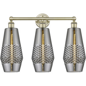 Windham 3 Light 25 inch Antique Brass Bath Vanity Light Wall Light