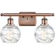 Ballston Small Deco Swirl 2 Light 16 inch Antique Copper Bath Vanity Light Wall Light, Ballston