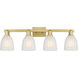 Arcadia Brookfield 4 Light 33 inch Brushed Brass Bath Vanity Light Wall Light