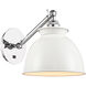 Ballston Adirondack 1 Light 8 inch White and Polished Chrome Sconce Wall Light
