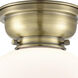 Aditi X-Large Beacon 1 Light 10 inch Antique Brass Flush Mount Ceiling Light in Incandescent, Matte White Glass, Aditi