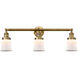 Franklin Restoration Small Canton LED 30 inch Brushed Brass Bath Vanity Light Wall Light in Matte White Glass, Franklin Restoration
