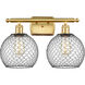 Ballston Farmhouse Chicken Wire LED 16 inch Satin Gold Bath Vanity Light Wall Light, Ballston