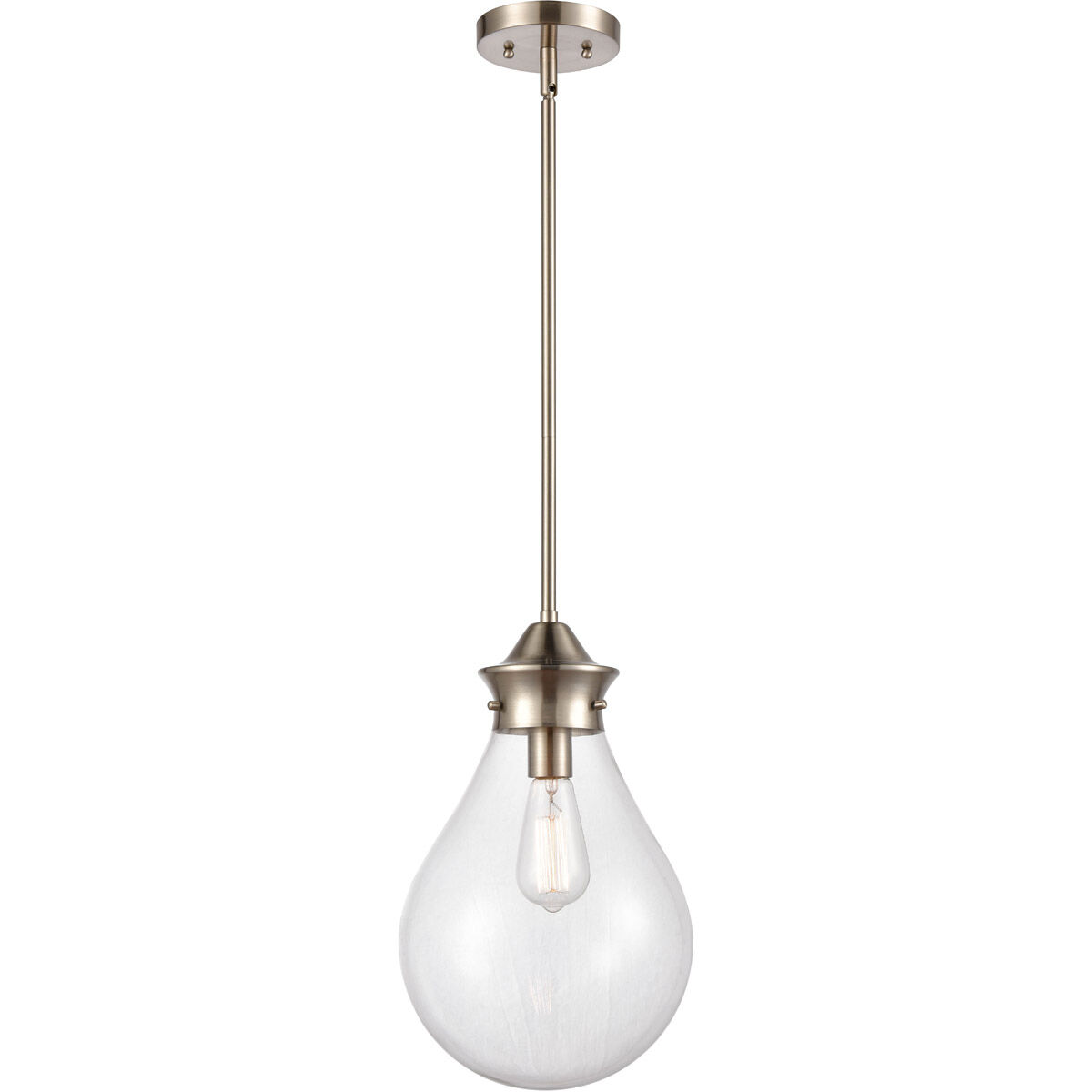 Genesis LED 9.88 inch Satin Nickel Mini Pendant Ceiling Light