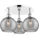 Ballston Athens Deco Swirl 3 Light 19.75 inch Polished Chrome Flush Mount Ceiling Light