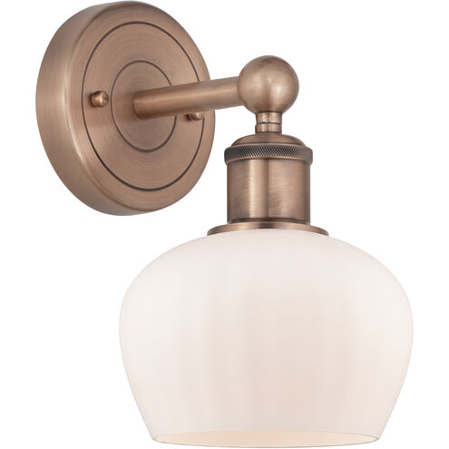 Fenton 1 Light 6.5 inch Antique Copper and Matte White Sconce Wall Light