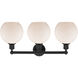 Athens 3 Light 26 inch Matte Black Bath Vanity Light Wall Light in Matte White
