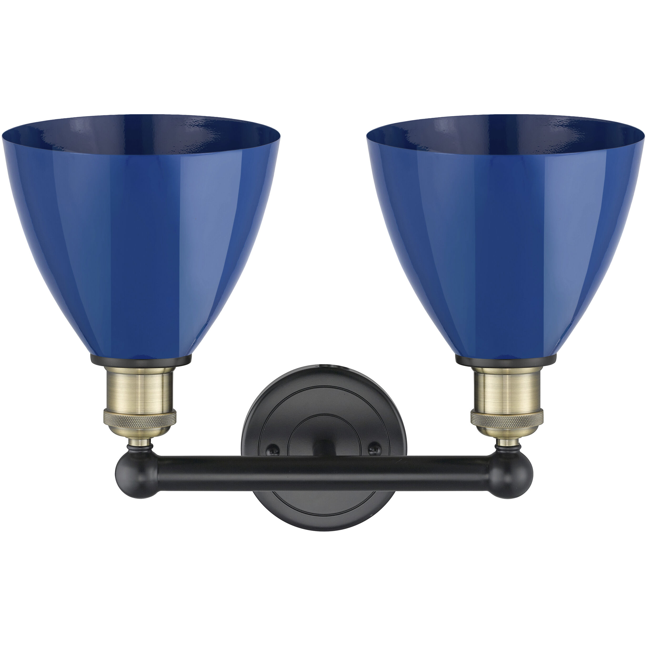 Plymouth Dome 2 Light 16.5 inch Black Antique Brass Bath Vanity Light Wall Light in Blue