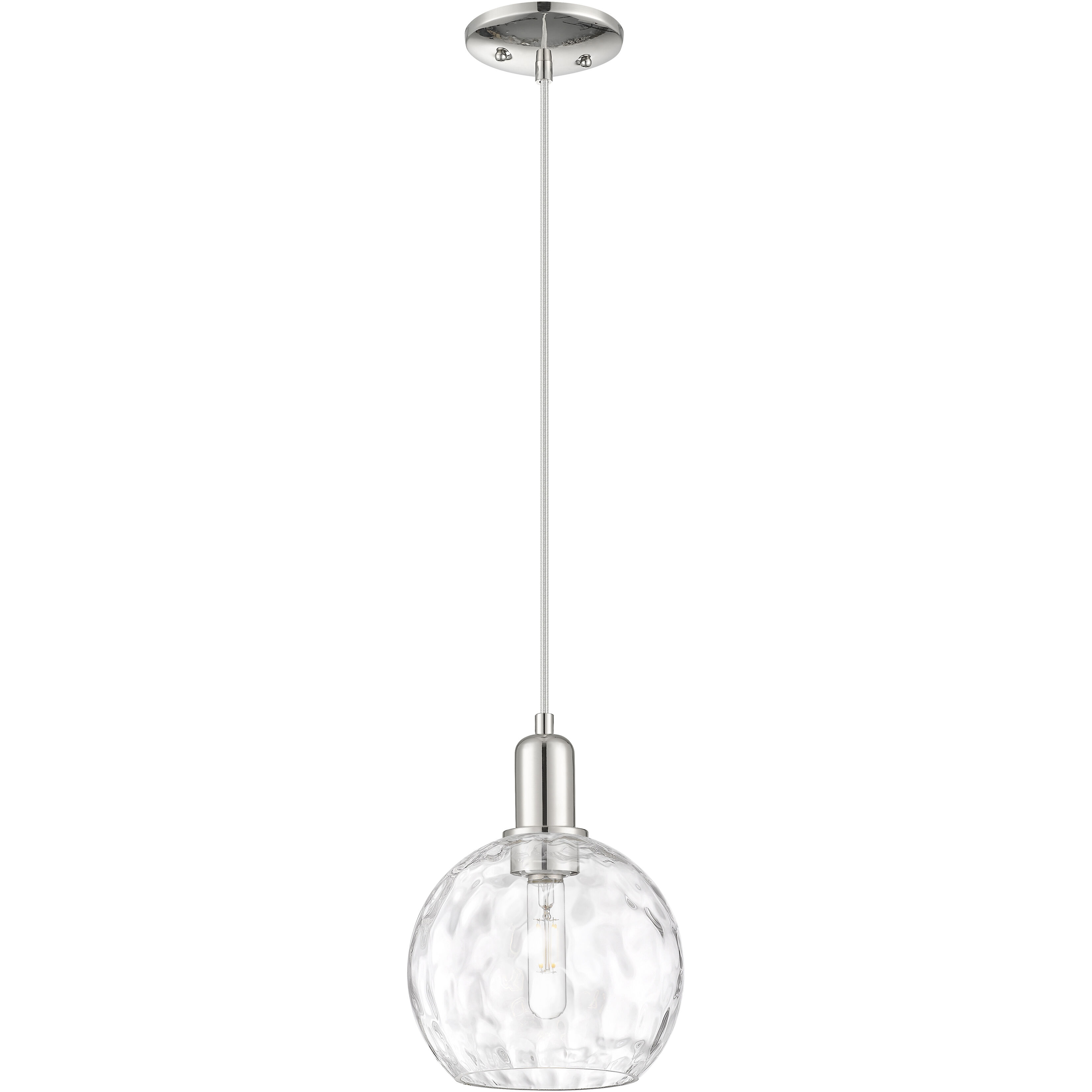 Arcadia Athens Water Glass 1 Light 8 inch Polished Nickel Mini Pendant Ceiling Light