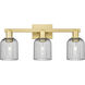 Bridal Veil 3 Light 24 inch Satin Gold Bath Vanity Light Wall Light in Light Smoke Glass