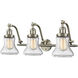 Franklin Restoration Bellmont LED 28 inch Brushed Satin Nickel Bath Vanity Light Wall Light in Seedy Glass, Franklin Restoration
