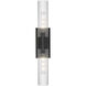Empire 2 Light 24.75 inch Matte Black Bath Vanity Light Wall Light in Clear Glass