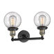 Franklin Restoration Beacon LED 17 inch Black Antique Brass Bath Vanity Light Wall Light in Seedy Glass, Franklin Restoration