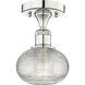 Edison Ithaca 1 Light 6 inch Polished Nickel Semi-Flush Mount Ceiling Light