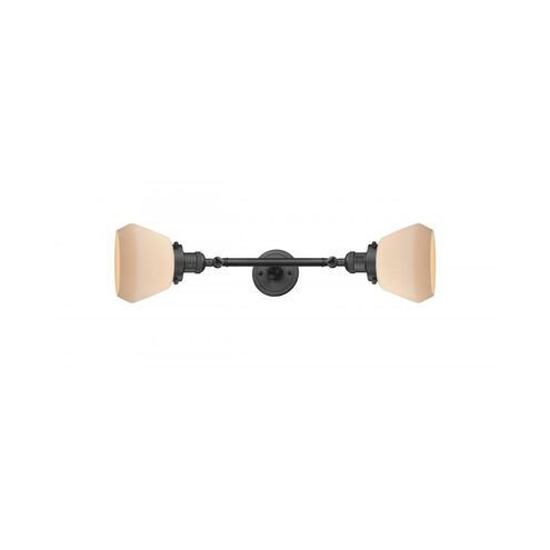 Franklin Restoration Fulton LED 7 inch Oil Rubbed Bronze Bath Vanity Light Wall Light in Matte White Glass, Franklin Restoration