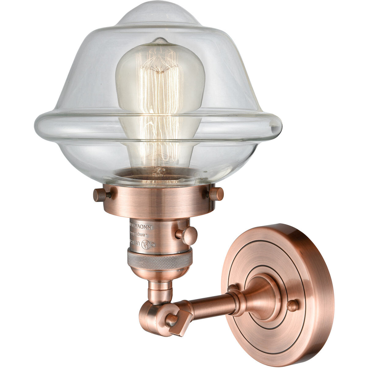 Franklin Restoration Small Oxford LED 7.5 inch Antique Copper Sconce Wall Light, Franklin Restoration