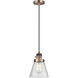 Franklin Restoration Cone 1 Light 6 inch Antique Copper Mini Pendant Ceiling Light in Incandescent, Seedy