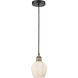 Norfolk 1 Light 5.75 inch Black Antique Brass Mini Pendant Ceiling Light in Matte White Glass