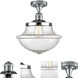 Franklin Restoration Large Oxford LED 12 inch Polished Chrome Semi-Flush Mount Ceiling Light, Franklin Restoration