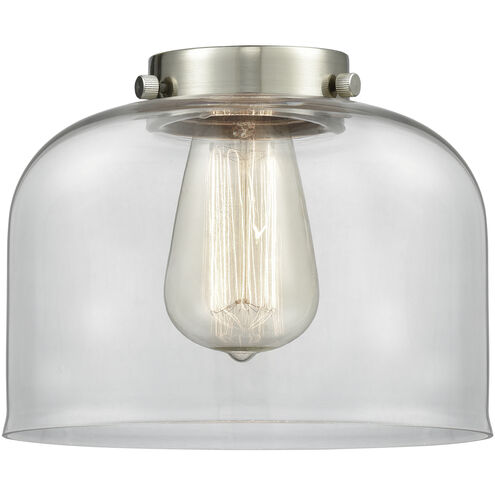 Nouveau 2 Bell LED 8 inch Antique Copper Mini Pendant Ceiling Light in Clear