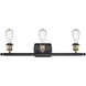 Ballston Bare Bulb 3 Light 26 inch Black Antique Brass Bath Vanity Light Wall Light, Ballston