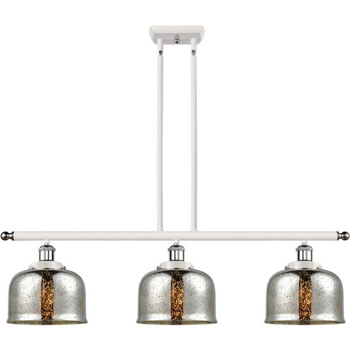 Ballston Bell 3 Light 36 inch White and Polished Chrome Island Light Ceiling Light