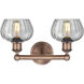 Fenton 2 Light 15.5 inch Antique Copper Bath Vanity Light Wall Light in Clear