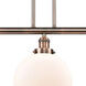 Franklin Restoration X-Large Beacon 3 Light 42 inch Antique Copper Island Light Ceiling Light in Matte White Glass, Franklin Restoration