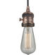 Franklin Restoration Bare Bulb 1 Light 2 inch Antique Copper Mini Pendant Ceiling Light in Incandescent