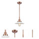 Franklin Restoration Halophane 1 Light 9 inch Antique Copper Mini Pendant Ceiling Light in Matte White Halophane Glass