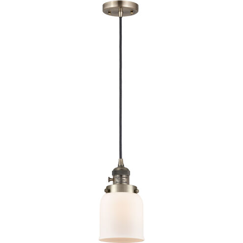 Franklin Restoration Bell LED 5 inch Antique Brass Mini Pendant Ceiling Light in Matte White