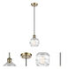 Ballston Small Deco Swirl 1 Light 6 inch Antique Brass Mini Pendant Ceiling Light in Incandescent, Small Athens, Deco Swirl Glass, Ballston