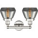 Fulton 2 Light 15.5 inch Polished Nickel and Plated Smoke Bath Vanity Light Wall Light