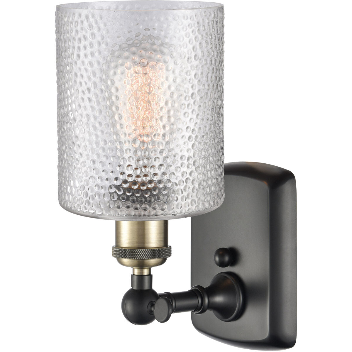 Ballston Cobbleskill LED 5 inch Black Antique Brass Sconce Wall Light in Clear Glass, Ballston