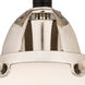 Nouveau 2 Small Oxford LED 7.5 inch Black Polished Nickel Semi-Flush Mount Ceiling Light in Matte White Glass