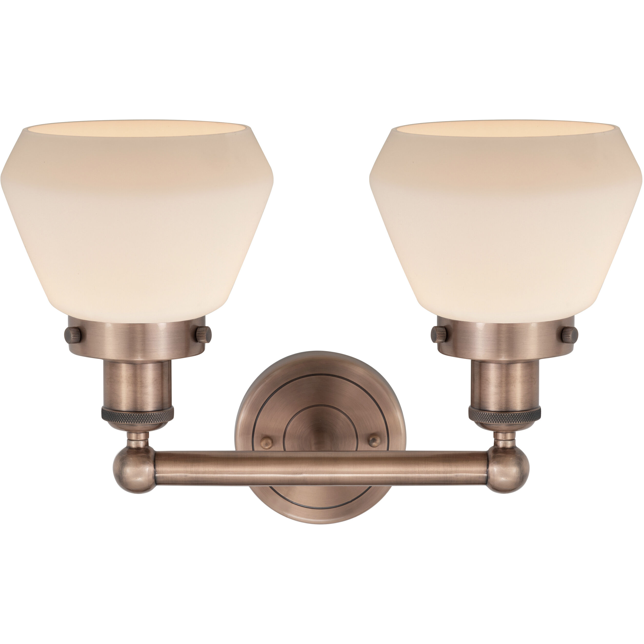 Fulton 2 Light 15.5 inch Antique Copper Bath Vanity Light Wall Light in Matte White