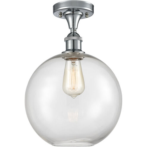 Ballston Large Athens 1 Light 10 inch Polished Chrome Semi-Flush Mount Ceiling Light in Clear Glass, Ballston