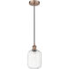 Edison Preston 1 Light 6.75 inch Antique Copper Mini Pendant Ceiling Light in Clear