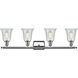 Ballston Hanover 4 Light 36 inch Polished Chrome Bath Vanity Light Wall Light in Fishnet Glass, Ballston