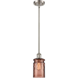 Ballston Candor LED 5 inch Brushed Satin Nickel Pendant Ceiling Light in Toffee Waterglass, Ballston