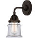 Nouveau 2 Small Canton LED 5.25 inch Oil Rubbed Bronze Sconce Wall Light in Clear Glass