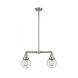 Franklin Restoration Beacon 2 Light 23 inch Brushed Satin Nickel Chandelier Ceiling Light in Seedy Glass, Franklin Restoration