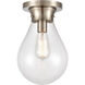 Genesis 1 Light 7.88 inch Satin Nickel Flush Mount Ceiling Light